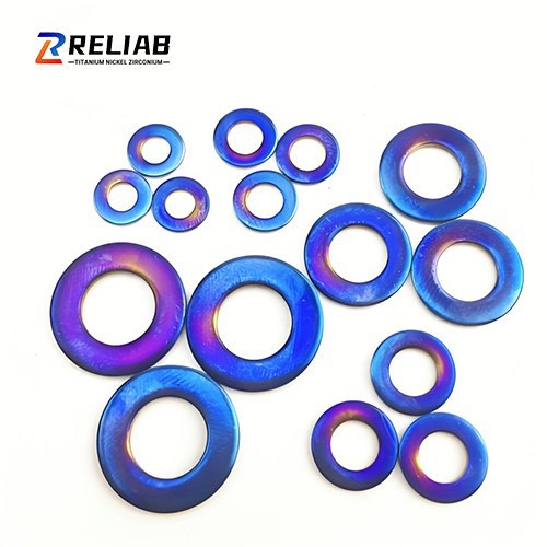 Pure Titanium Flat Washer with burnt blue Pure Titanium Flat Washer with burnt blue
